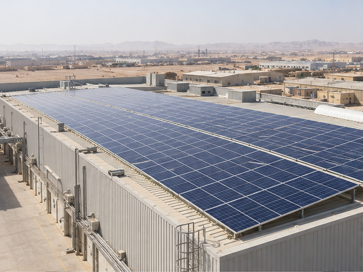 Illustrative industrial rooftop solar array representing the ARMA project scope.